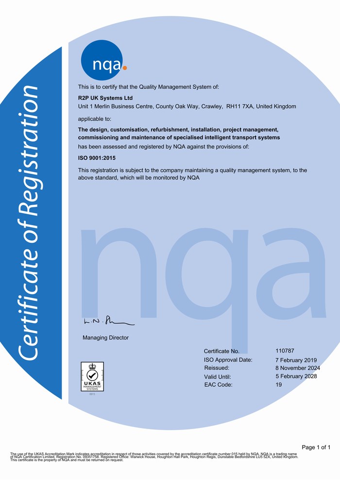 ISO 9001 certificate